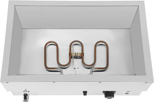 Miniatura 7 de DYNAMI Calentador de alimentos para bufé comercial de 110 V, mesa de vapor eléctrica grande de acero inoxidable de 3 bandejas con diseño