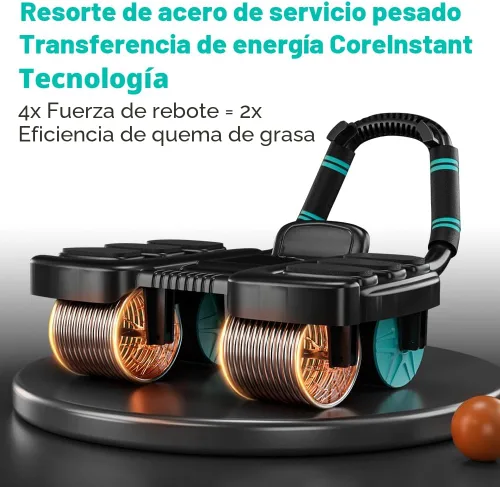 Miniatura 4 de 2025 Nuevo Rodillo de Abdominales Automático con Rebote y Soporte para Codos y Diseño de 4 Ruedas - Equipo de Ejercicios Abdominales para Gimnasio
