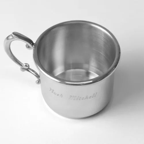 Miniatura 4 de Let's Make Memories Taza de Peltre Personalizada para Bebé como Recuerdo - Regalo para Recién Nacido - Reliquia Familiar - Nuevos Padres