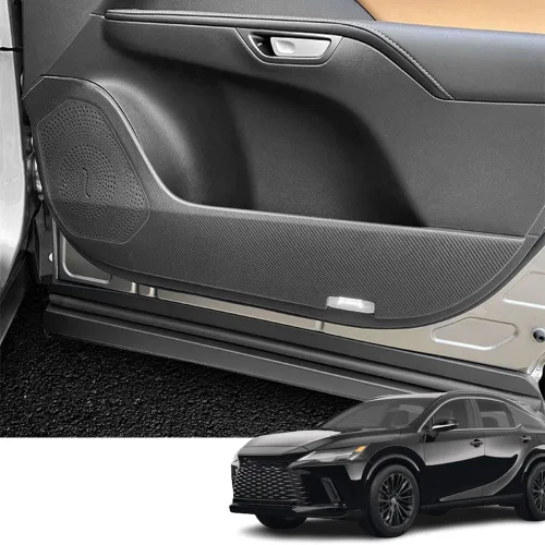 Accesorios interiores personalizados, 4 unidades para Lexus RX 350/RX 350h/RX 450h+/RX 500h de cuero para puerta de automóvil, calcomanías