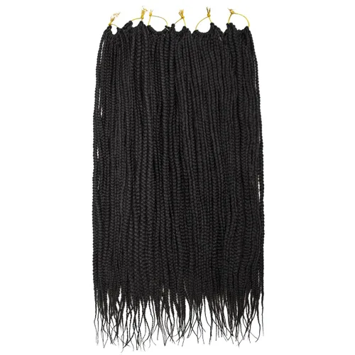 Miniatura 6 de 6 paquetes de trenzas de ganchillo de caja, cabello sintético pre-anillado, trenzas de ganchillo de caja, trenzas de ganchillo de 22 pulgadas
