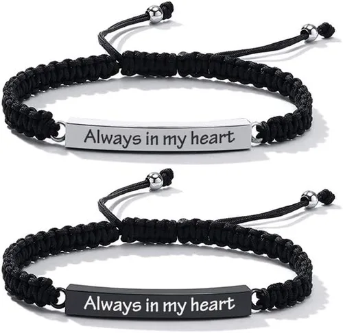 Miniatura 24 de Pulsera de urna personalizada para cenizas, recuerdos de joyería de cremación para mujeres y hombres, pulsera ajustable de cuerda tejida hecha a