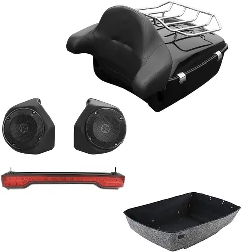 Miniatura 30 de TCMT Caja de maletero para motocicleta King con respaldo y portaequipajes, conjunto de luz trasera, para Harley Davidson 2014-2025 Touring CVO Road