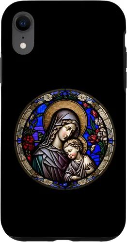 Miniatura 24 de Funda para iPhone 11 Religious Blessed Virgin María y Jesús con diseño de vidrieras