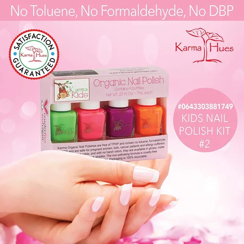 Miniatura 4 de Karma - Juego de esmaltes de uñas para niños, n.º 2, esmalte de uñas natural seguro para niñas pequeñas, no tóxico, vegano y libre de crueldad