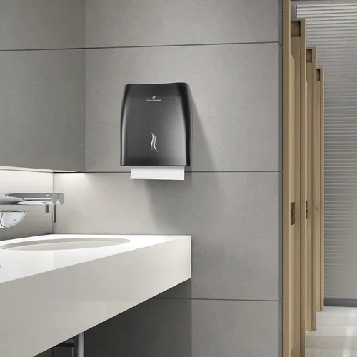 Miniatura 5 de Oasis Creations - Dispensador de toallas de papel sin contacto para montaje en pared, capacidad para 500 toallas de papel multipliegues, color negro