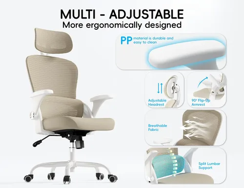Miniatura 4 de TRALT Silla de oficina – Silla de oficina ergonómica con soporte para el respaldo, silla de computadora, sillas de escritorio de oficina en casa