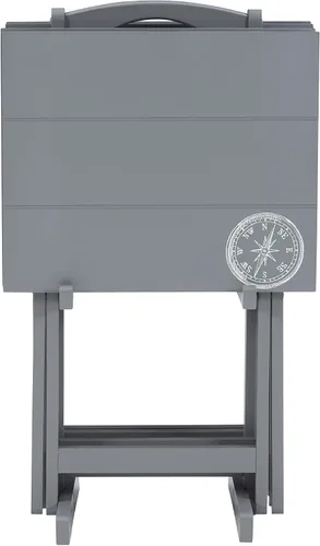 Miniatura 7 de Linon Decoración del hogar SAMM TV, juego de mesa de bandeja gris