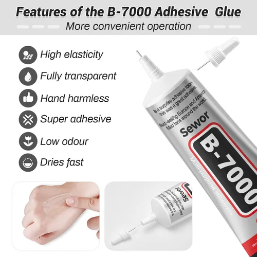 Miniatura 3 de B-7000 Pegamento transparente para manualidades de diamantes de imitación, joyería y pegamento de cuentas B7000 Semi Fluido de alta viscosidad