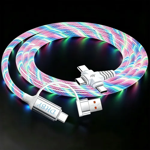 Miniatura 7 de Dynamic RGB USB Extension Hub (3-in-1) - High-Speed Data Transmission and Charging Port for laptops, Supports Fast Charging, and Features Colorful