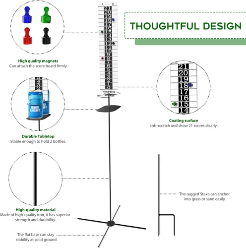 Miniatura 4 de Waybelive Marcador magnético de metal con soportes para bebidas, dos formas de instalación, se puede colocar tanto en un lugar plano o irregular