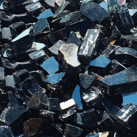 Miniatura 5 de Vidrio reflectante para hoguera, vidrio para hoguera, roca de vidrio para hoguera, piedras de vidrio, rocas de vidrio para hogueras, fogata de gas
