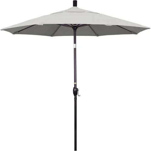 Miniatura 18 de California Umbrella Sombrilla redonda de aluminio de 7.5 pies, manivela elevadora, botón de inclinación, poste de bronce, Sunbrella Air Blue