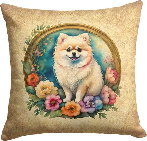 Miniatura 167 de Caroline's Treasures DAC2072PW1414 Affenpinscher and Flowers - Almohada decorativa de tela, lavable a máquina, para interiores y exteriores