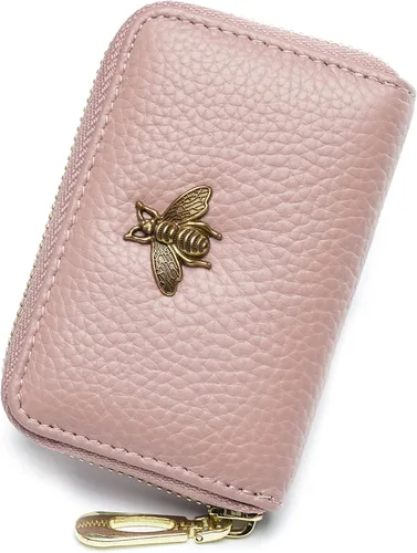 Miniatura 40 de imeetu Soporte para tarjetas de crédito RFID, cartera pequeña de cuero con cremallera para mujer