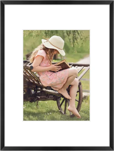 Miniatura 30 de Frametory, Portarretratos de aluminio negro de 6 x 8 pulgadas, juego de 1, ideal para mostrar fotos de 5 x 7 con paspartú o 6 x 8 sin paspartú