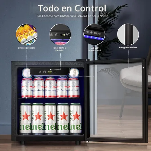 Miniatura 5 de Antarctic Star Mini Nevera Refrigeradora - 12 Botellas 48 Latas Refrigerador de Bebidas Puerta de Vidrio para Bebidas o Cerveza Vino - Pequeño