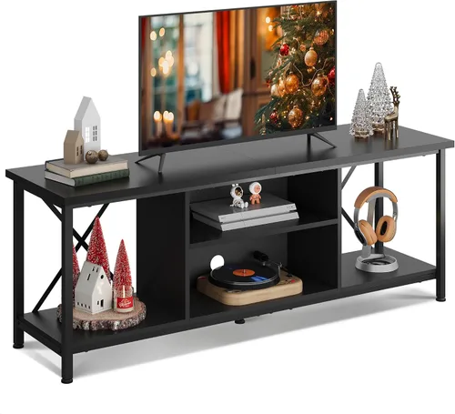 Miniatura 16 de WLIVE Soporte de TV industrial para TV de hasta 45 pulgadas, centro de entretenimiento con marco de metal resistente, consola multimedia compacta