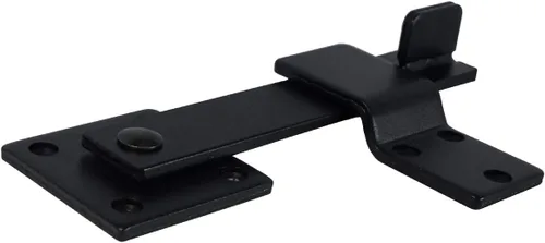 Miniatura 4 de Cerradura de puerta de granero de 5.5 pulgadas, hierro forjado resistente, negro mate