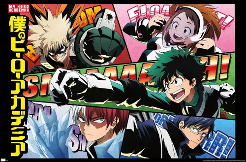 Miniatura 13 de Trends International My Hero Academia - Póster de pared de cómic, 14.72 x 22.37 pulgadas, versión enmarcada de madera de granero