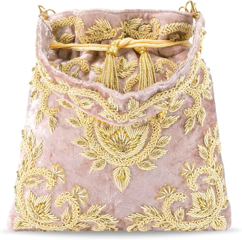 Miniatura 4 de Aheli Potli - Bolsas de noche para mujer bolso de mano étnico con cordón P71