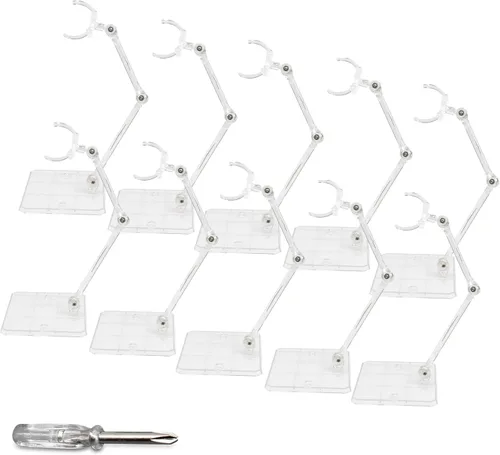 Miniatura 7 de POMER Soporte para figura de acción, 5 piezas de montaje transparente para figura de acción, soporte de soporte para modelo de base, compatible