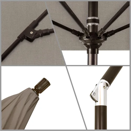 Miniatura 4 de California Umbrella GSCUF908117-5461 - Sombrilla redonda de 9 pies con poste de aluminio y varillas de fibra de vidrio para patio, 9 pies