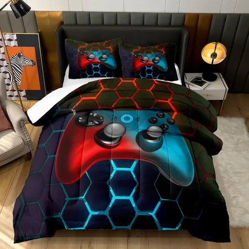 Miniatura 10 de AILONEN Juego de edredón de videojuegos para adolescentes y niños, juego de ropa de cama de videojuegos, edredón de videojuegos, juego de cama