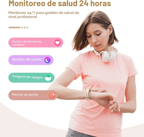 Miniatura 5 de Reloj inteligente para hombres y mujeres compatible con iPhone, Samsung, teléfonos Android, pantalla táctil completa de 1.69 pulgadas, IP68 Dorado