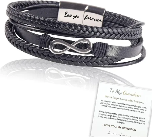 Miniatura 44 de Pulsera de cuero para hombre (mahua/matikou/yuanquan/8 Infinity)