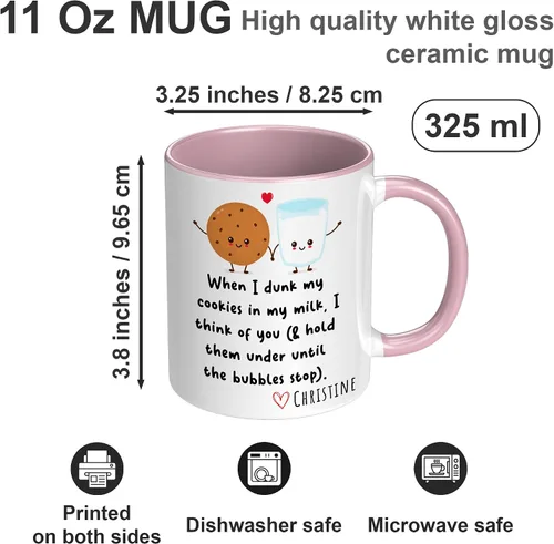 Miniatura 3 de When I Dunk My Cookies In My Milk I Think Of You - Novelty Coffee Mug White and Many Cute Colors - Funny Gift for Birthday Christmas Thanksgiving