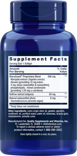 Miniatura 2 de Life Extension MacuGuard Ocular Support 90 cápsulas blandas con azafrán y astaxantina