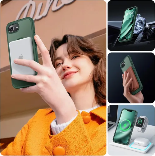 Miniatura 6 de TOCOL Funda para iPhone 17e, compatible con Magsafe, protección militar contra caídas, delgada, translúcida, mate, a prueba de golpes, para iPhone