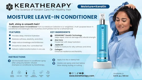 Miniatura 3 de Keratherapy Acondicionador hidratante sin enjuague en aerosol con infusión de queratina, 8.5 onzas líquidas, acondicionador hidratante sin enjuague