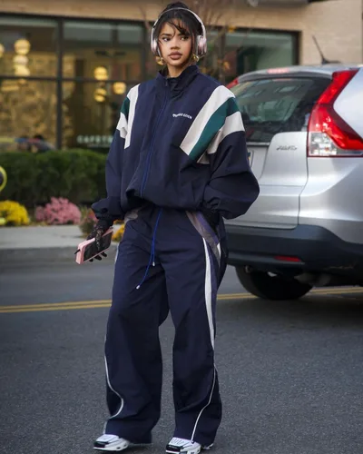 Miniatura 2 de Aelfric Eden Color Block Sweatpants Baggy Wide Leg Parachute Pants Unisex Y2k Track Pants with Drawstring