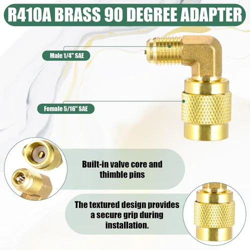Miniatura 3 de Kit de adaptador R410a de 35 piezas de mini adaptador split 45° 90° manguera de refrigerante, 5/16 pulgadas hembra 1/4 pulgadas macho, 1/2 pulgadas