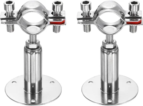 HARFINGTON 2 piezas de montaje en pared de montaje en techo de acero inoxidable 304 abrazadera de soporte de tubo ajustable para tubo OD 1"-1.1"