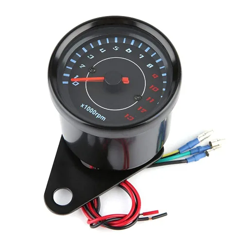 Miniatura 5 de Tacómetro electrónico universal con retroiluminación LED de 12 V, medidor de motocicleta de CC, construcción de aluminio, requiere instalación