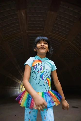 Miniatura 2 de My Little Pony Rainbow Dash Pinkie Pie - Camiseta y leggings para cosplay para niñas de niños pequeños a niños grandes