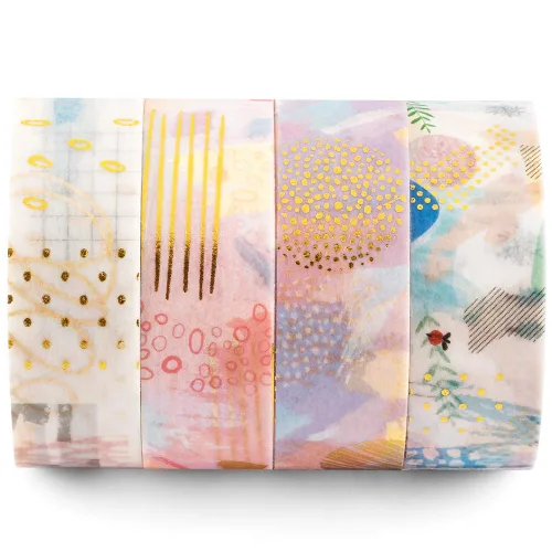 Miniatura 2 de YUBBAEX - Juego de cinta adhesiva Washi Tape estilo IG dorada, cinta decorativa de aluminio para arte, manualidades, bricolaje, suministros