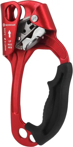 Miniatura 11 de NewDoar Certificado UIAA y CE - Ascendedor de mano para escalada en roca, arborista, equipo de rapel para cuerda de 8~13MM Gris-Derecho