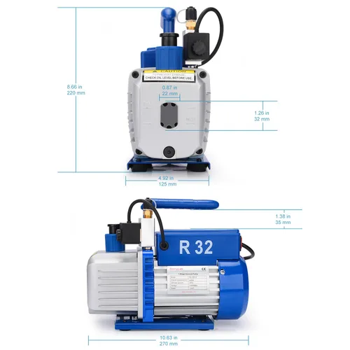 Miniatura 3 de stonylab Bomba de vacío rotatoria de paleta de una sola etapa de 3 CFM con válvula solenoide para refrigerante de CA HVAC