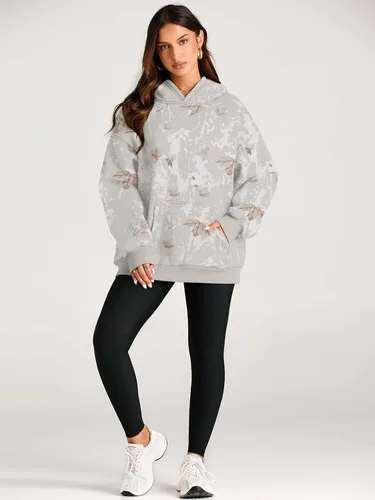 Miniatura 59 de Trendy Queen - Sudaderas extragrandes con capucha para mujer, suéteres de manga larga, sin botones, de vellón, de otoño, ropa de invierno