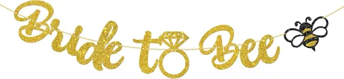 WeBenison Cartel de novia a abeja, suministros para fiesta de despedida de soltera, decoración de fiesta de boda con temática de abeja, purpurina