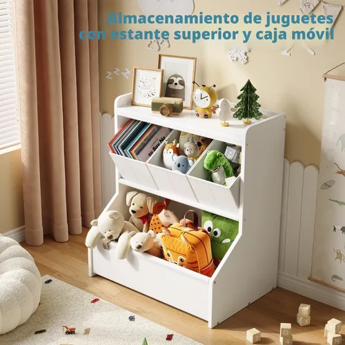 Miniatura 3 de FOUCSSOMEI Organizador de almacenamiento de juguetes para niños, estantería y organizador de juguetes con contenedores de almacenamiento, gabinete