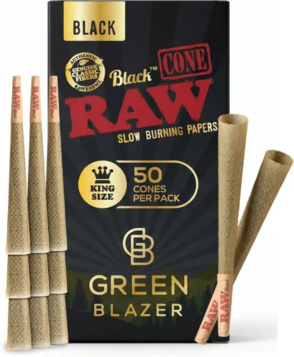 Miniatura 7 de RAW Conos negros 1 1/4 Tamaño: paquete de 20 unidades y cargador – Conos y puntas preenrollados patentados de combustión lenta, incluye adhesivo