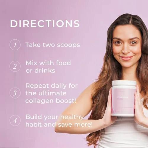 Miniatura 7 de Swedish Collagen Polvo de colágeno marino hidrolizado 10,000 mg por porción - 2 x 10.58 oz (21.16 oz en total) Péptidos puros sin sabor
