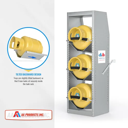 Miniatura 5 de AA Products Inc. TR-3-46 Estante de tanque de refrigerante de acero con estante superior para camioneta de carga, 46 pulgadas de alto x 14.7