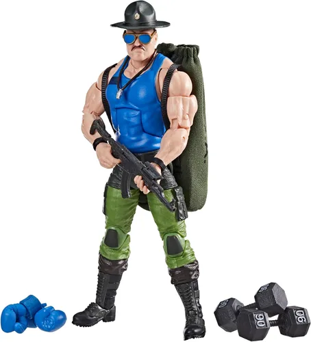 Miniatura 12 de G.I. Joe Serie clasificada #129, Mad Marauders SGT Slaughter, figura de acción coleccionable de 6 pulgadas con 18 accesorios