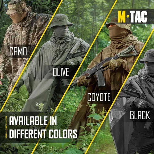 Miniatura 7 de M-Tac Poncho de Lluvia Táctico - Poncho Militar del Ejército Refugio - Ponchos de Lluvia Impermeables Ripstop para Acampada, Senderismo, Caza al